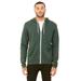 Bella + Canvas 3739 Sponge Fleece Full-Zip Hooded Sweatshirt in Heather Forest Green size Medium | Ringspun Cotton BC3739, B3739