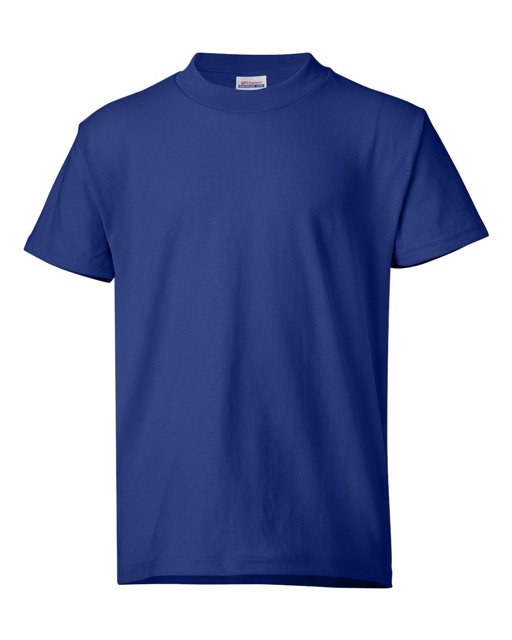 Hanes 5370 Youth EcoSmart T-Shirt in Deep Royal Blue size XS | Cotton Polyester