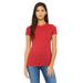 Bella + Canvas 6004 Women's The Favorite T-Shirt in Heather Red size Small | Ringspun Cotton B6004, BC6004