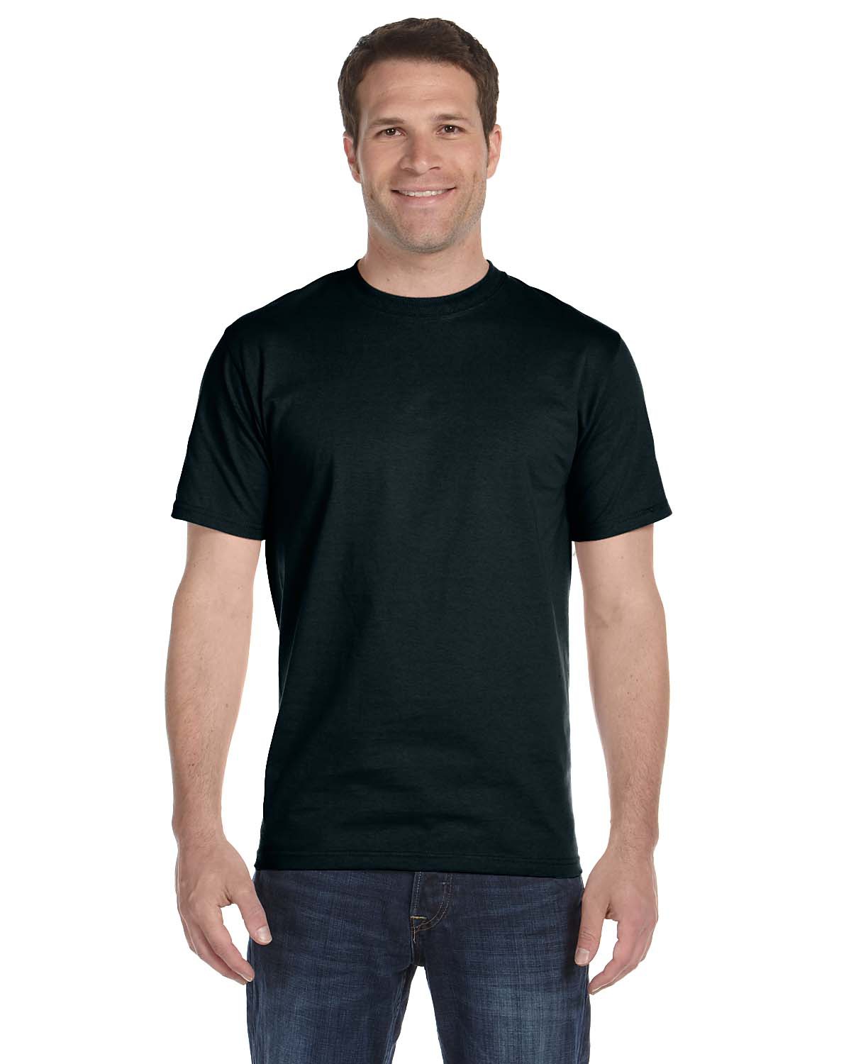 Hanes 518T Men's Tall 6.1 oz. Beefy-T-Shirt in Black size 2XT | Ringspun Cotton