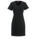 LAT 3522 Women's V-Neck Cover-Up T-Shirt in Black size Large/XL | Ringspun Cotton LA3522