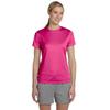 Hanes 4830 Women's Cool DRI with FreshIQ Performance T-Shirt in Wow Pink size 3XL | Polyester