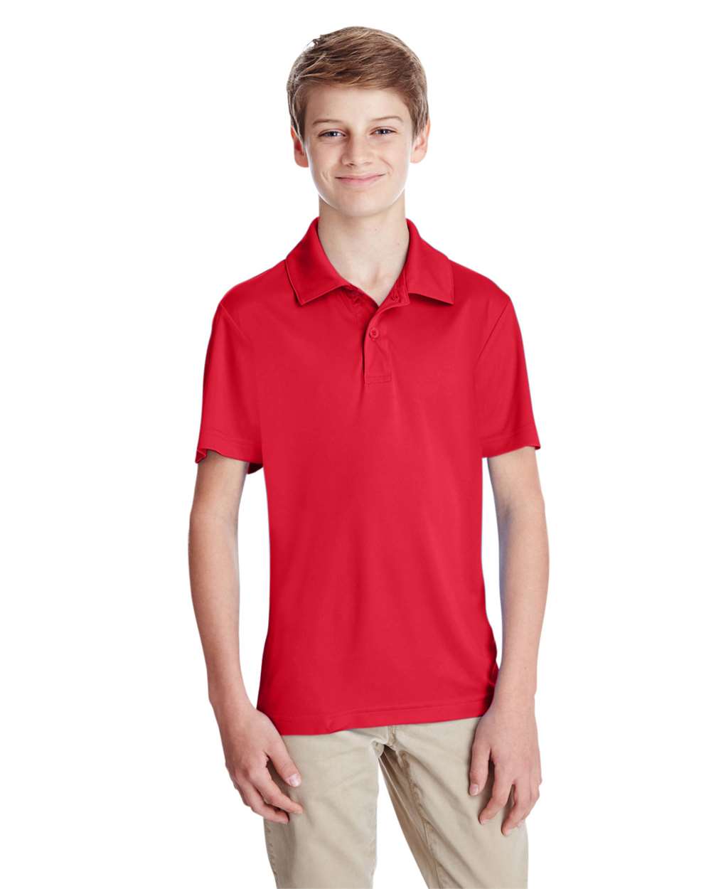 Team 365 TT51Y Youth Zone Performance Polo Shirt in Sport Red size Medium | Polyester