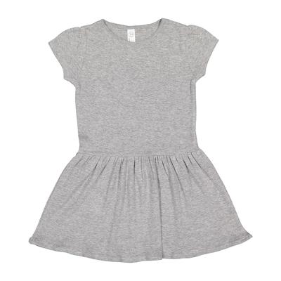 Rabbit Skins 5323 Toddler Baby Rib Dress in Heather size 5/6 | Ringspun Cotton LA5323