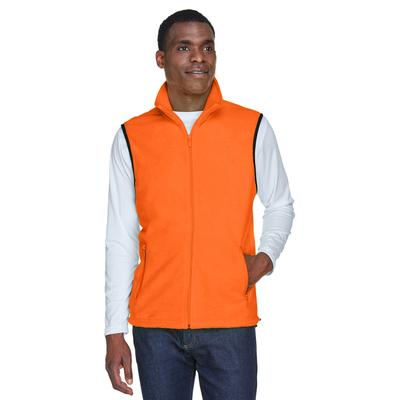 Harriton M985 Adult 8 oz. Fleece Vest in Safety Orange size Small
