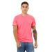 Bella + Canvas 3650 Poly-Cotton Short-Sleeve T-Shirt in Neon Pink size XS | Cotton/Polyester Blend B3650, BC3650