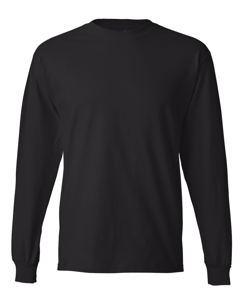 Hanes 5186 Adult Long-Sleeve Beefy-T-Shirt in Black size Small | Ringspun Cotton
