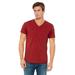 Bella + Canvas 3005 CVC Jersey V-Neck T-Shirt in Red size XS | Cotton/Polyester Blend BC3655, BC3005CVC, 3655, 3005CVC, 3655C, B3005, BC3005