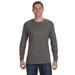 Hanes 5586 Authentic-T Cotton Long Sleeve T-Shirt in Smoke Grey size XL