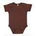 Rabbit Skins 4400 Infant Baby Rib Bodysuit in Brown size 18MOS | Ringspun Cotton LA4400, RS4400