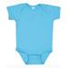 Rabbit Skins 4400 Infant Baby Rib Bodysuit in Turquoise size 12MOS | Ringspun Cotton LA4400, RS4400