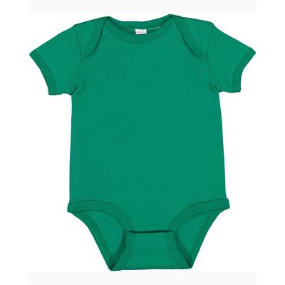 Rabbit Skins 4400 Infant Baby Rib Bodysuit in Kelly size 24MOS | Ringspun Cotton LA4400, RS4400