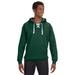 J America JA8830 Adult Sport Lace Hooded Sweatshirt in Forest Green size Medium | Ringspun Cotton 8830