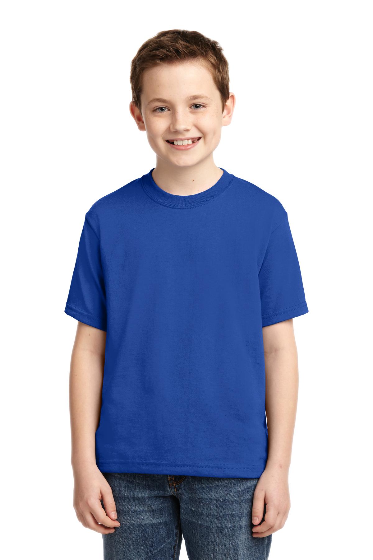 Jerzees 29B Youth Dri-Power 50/50 T-Shirt in Royal Blue size Large | Cotton Polyester 29BR