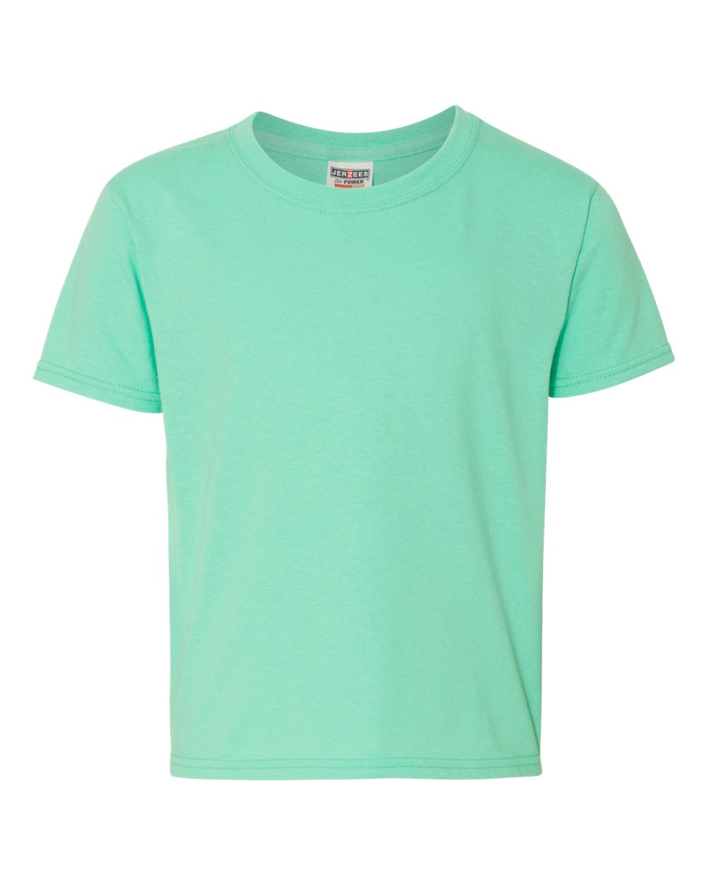 Jerzees 29B Youth Dri-Power 50/50 T-Shirt in Cool Mint size Medium | Cotton Polyester 29BR