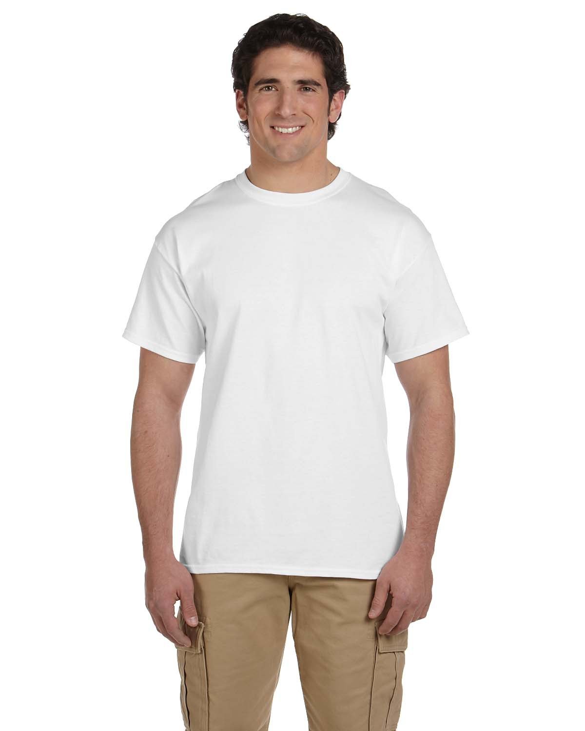 Hanes 5170 50/50 T-Shirt in White size Small | Cotton Polyester