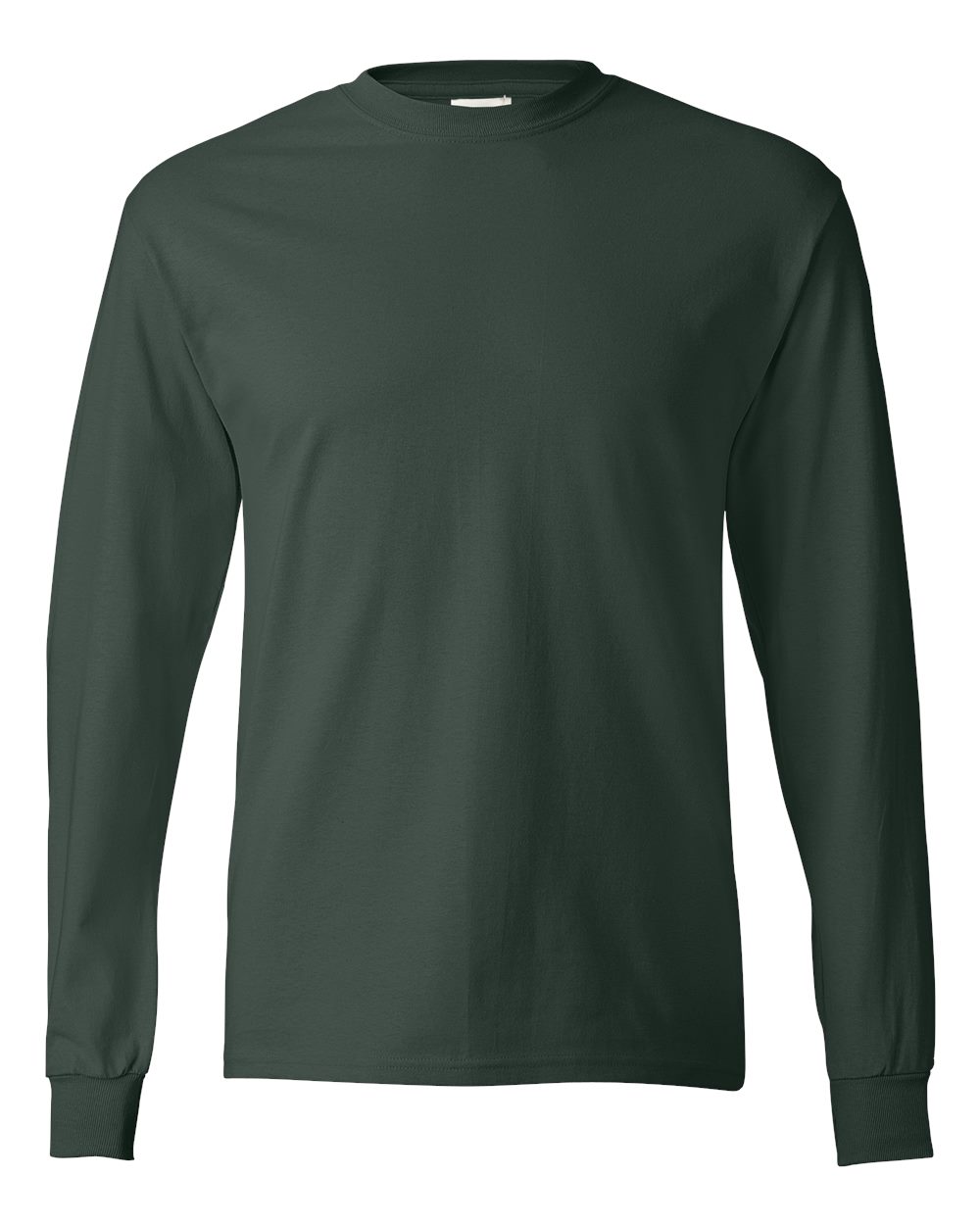 Hanes 5586 Authentic-T Cotton Long Sleeve T-Shirt in Deep Forest Green size Small