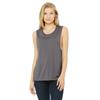 Bella + Canvas B8803 Women's Flowy Scoop Muscle Tank Top in Storm size 2XL | Ringspun Cotton 8803, BC8803