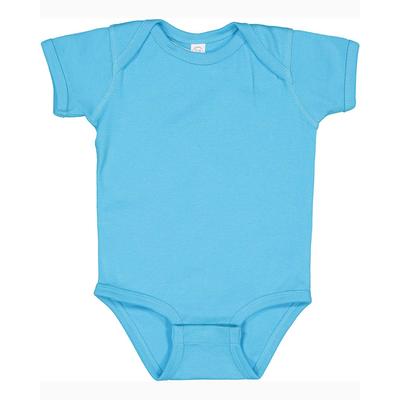 Rabbit Skins 4400 Infant Baby Rib Bodysuit in Turquoise size 18MOS | Ringspun Cotton LA4400, RS4400