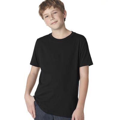 Next Level 3310 Youth Boysâ€™ Cotton Crew T-Shirt in Black size Medium NL3310