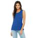 Bella + Canvas B8803 Women's Flowy Scoop Muscle Tank Top in True Royal Blue Marble size Small | Ringspun Cotton 8803, BC8803