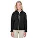 North End 78166 Women's Prospect Two-Layer Fleece Bonded Soft Shell Hooded Jacket in Black size XL