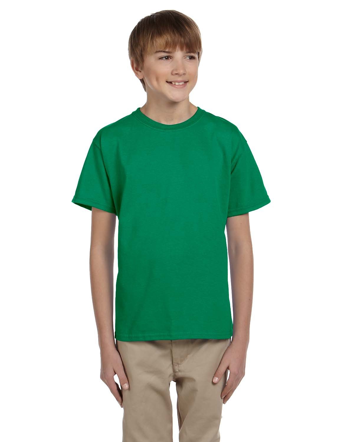 Gildan G200B Youth Ultra Cotton T-Shirt in Kelly Green size Medium 2000B, G2000B