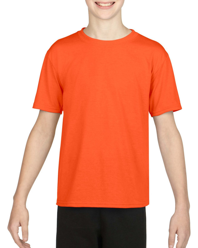 Gildan G420B Youth Performance T-Shirt in Orange size Small | Polyester 42000B