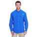 Columbia 7048 Men's Bahama II Long-Sleeve Shirt in Vivid Blue size Small | Cotton/Nylon Blend 101162