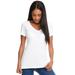 Next Level N1540 Women's Ideal V T-Shirt in White size XS | Ringspun Cotton NL1540, 1540