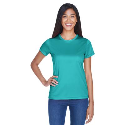 UltraClub 8420L Athletic Women's Cool & Dry Sport Performance Interlock T-Shirt in Jade size Large | Polyester