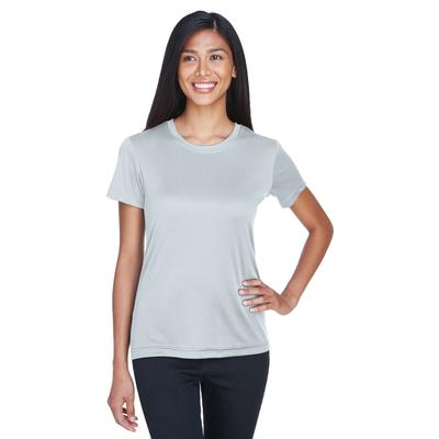 UltraClub 8620L Women's Cool & Dry Basic Performance T-Shirt in Grey size XL | Polyester