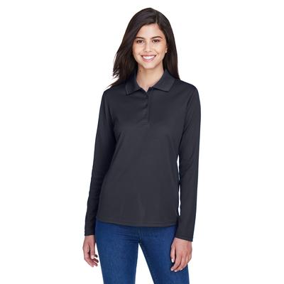 CORE365 78192 Women's Pinnacle Performance Long-Sleeve PiquÃ© Polo Shirt in Carbon size Small | Polyester