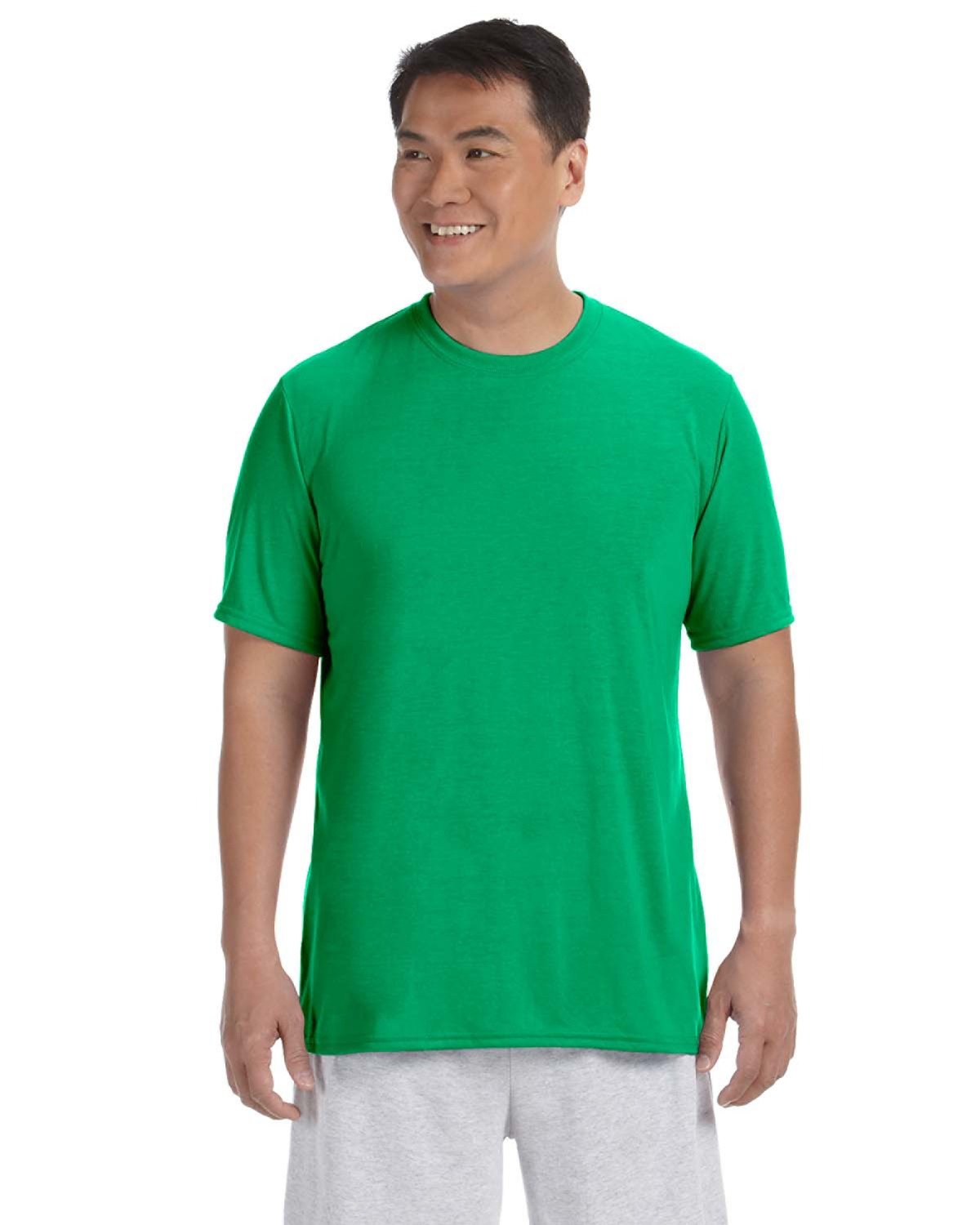 Gildan G420 Athletic Performance T-Shirt in Irish Green size Small | Polyester 42000, G42000
