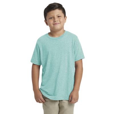 Next Level N6310 Youth Triblend Crew T-Shirt in Tahiti Blue size Medium | 50% polyester, 25% airlume combed and ring-spun cotton, rayon NL6310, 6310