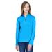 Devon & Jones DG479W Women's DRYTEC20 Performance Quarter-Zip T-Shirt in Ocean Blue/Navy Blue/Ocean Blue size XL | Cotton