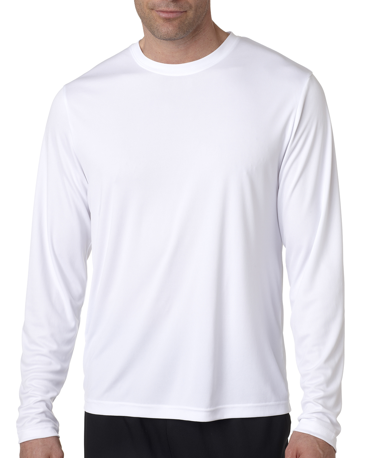 Hanes 482L Adult Cool DRI with FreshIQ Long-Sleeve Performance T-Shirt in White size 2XL | Polyester