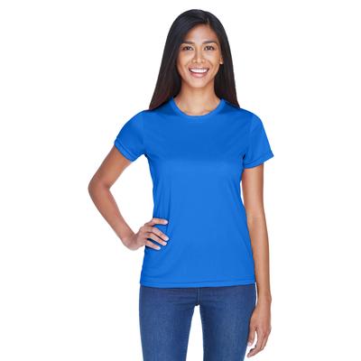 UltraClub 8420L Athletic Women's Cool & Dry Sport Performance Interlock T-Shirt in Royal Blue size XS | Polyester