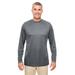 UltraClub 8622 Men's Cool & Dry Performance Long-Sleeve Top in Charcoal size XL | Polyester