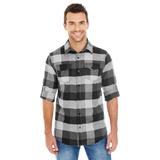 Burnside B8210 Men's Plaid Flannel Shirt in Black size Large | Cotton 8210