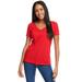 Next Level N1540 Women's Ideal V T-Shirt in Red size Large | Ringspun Cotton NL1540, 1540