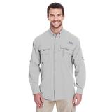 Columbia 7048 Men's Bahama II Long-Sleeve Shirt in Cool Grey size XL | Cotton/Nylon Blend 101162