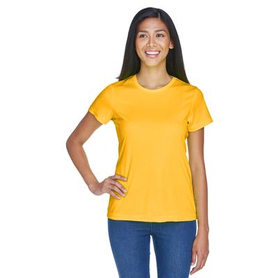 UltraClub 8420L Athletic Women's Cool & Dry Sport Performance Interlock T-Shirt in Gold size XL | Polyester