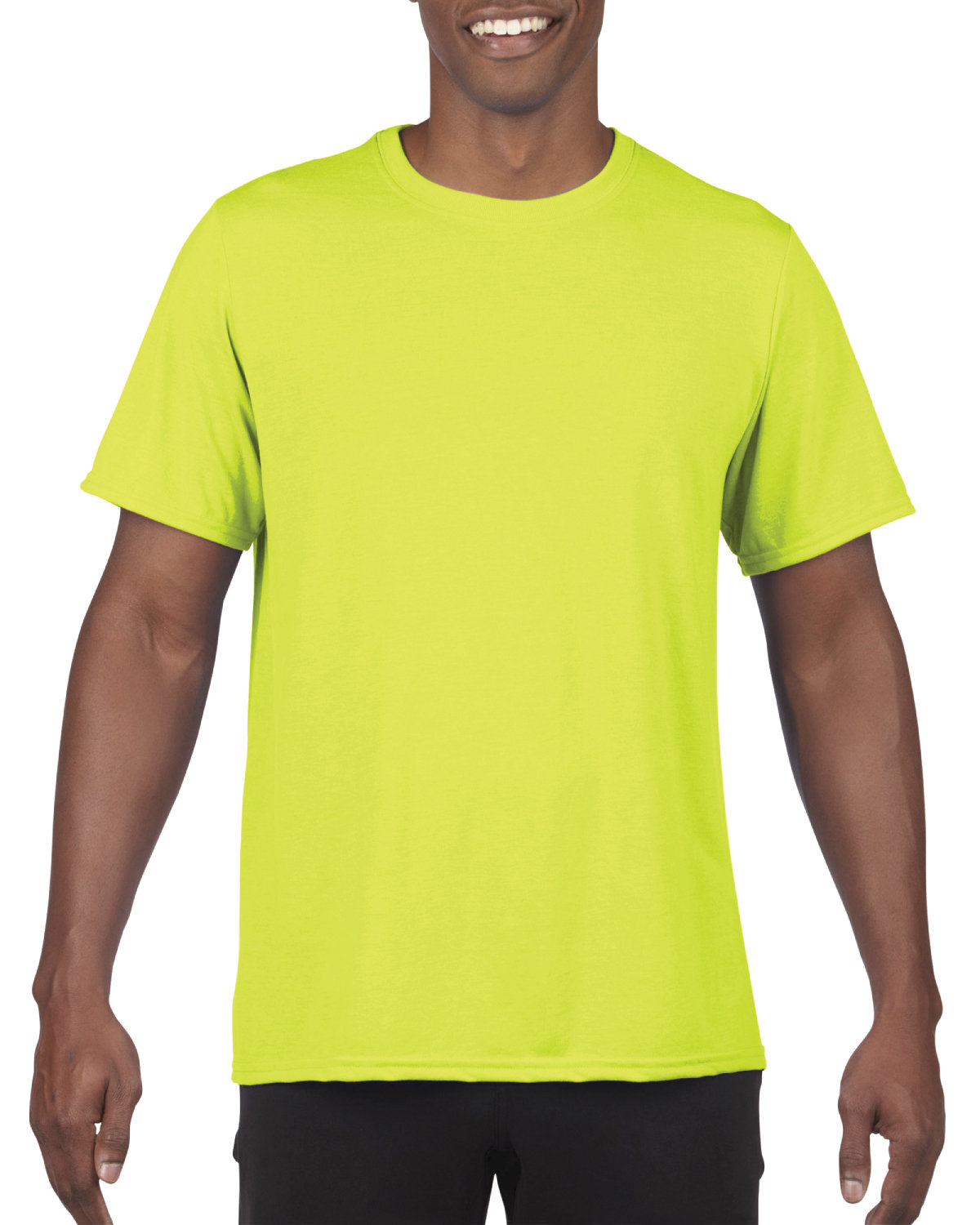 Gildan G460 Performance Core T-Shirt in Safety Green size Large | Polyester 46000, G46000