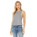 Bella + Canvas 6682 Women's Racerback Cropped Tank Top in Heather size Large | Cotton/Polyester Blend B6682, BC6682
