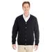 Harriton M425 Men's Pilbloc V-Neck Button Cardigan Sweater in Black size XS | Acrylic Blend