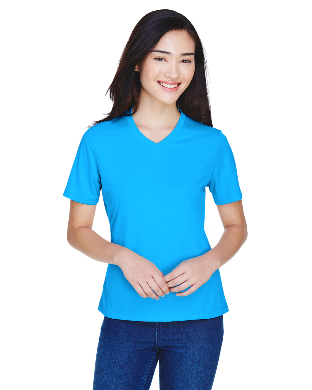 Team 365 TT11W Athletic Women's Zone Performance T-Shirt in Electric Blue size XL | Polyester