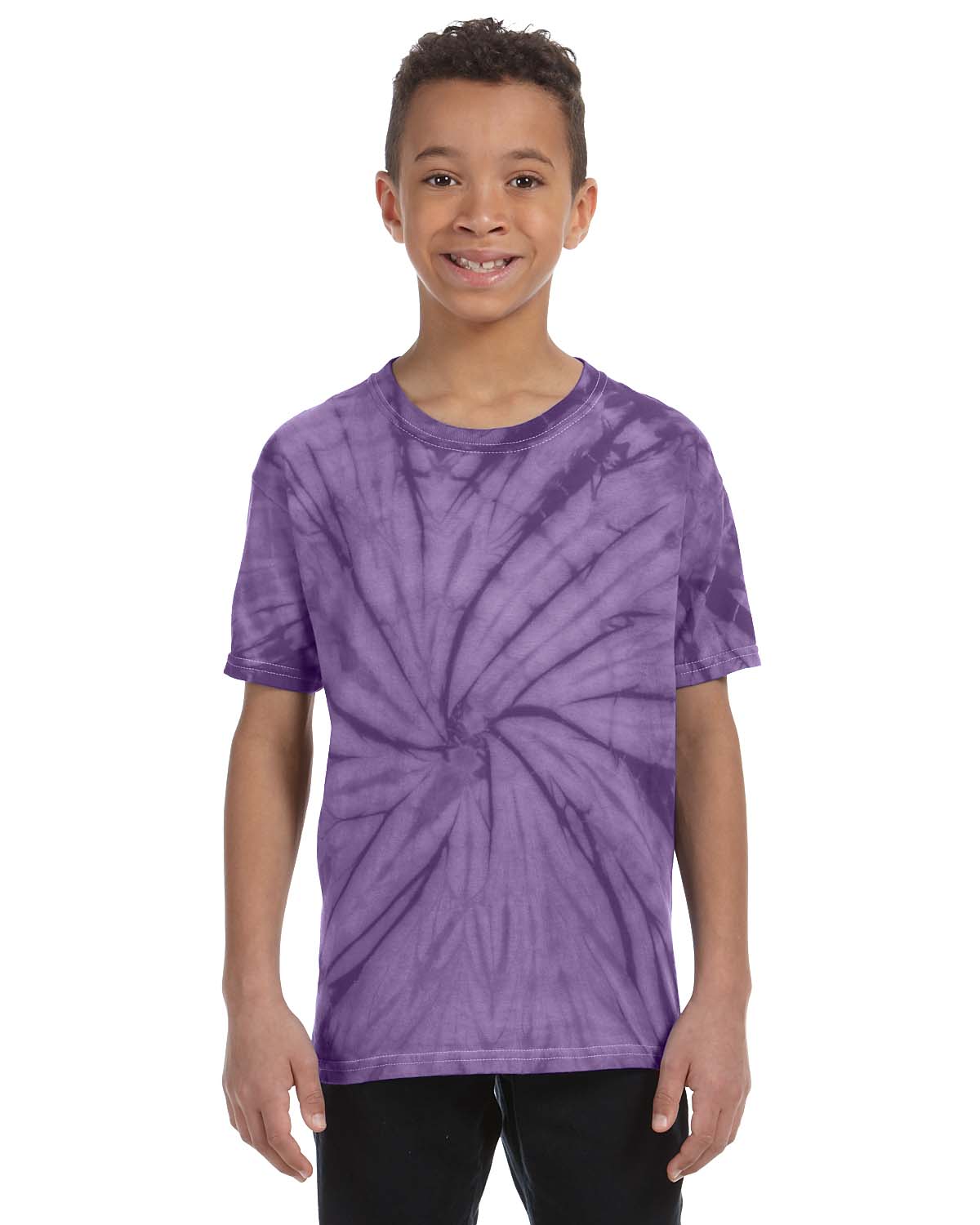 Tie-Dye CD101Y Youth 5.4 oz. Cotton Spider T-Shirt in Purple size Medium 1000Y, CD100Y, T1000Y