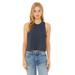 Bella + Canvas 6682 Women's Racerback Cropped Tank Top in Heather Navy Blue size Small | Cotton/Polyester Blend B6682, BC6682