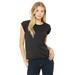 Bella + Canvas 8804 Women's Flowy Muscle T-Shirt With Rolled Cuffs in Dark Grey Heather size XL | Polyester Blend B8804, BC8804